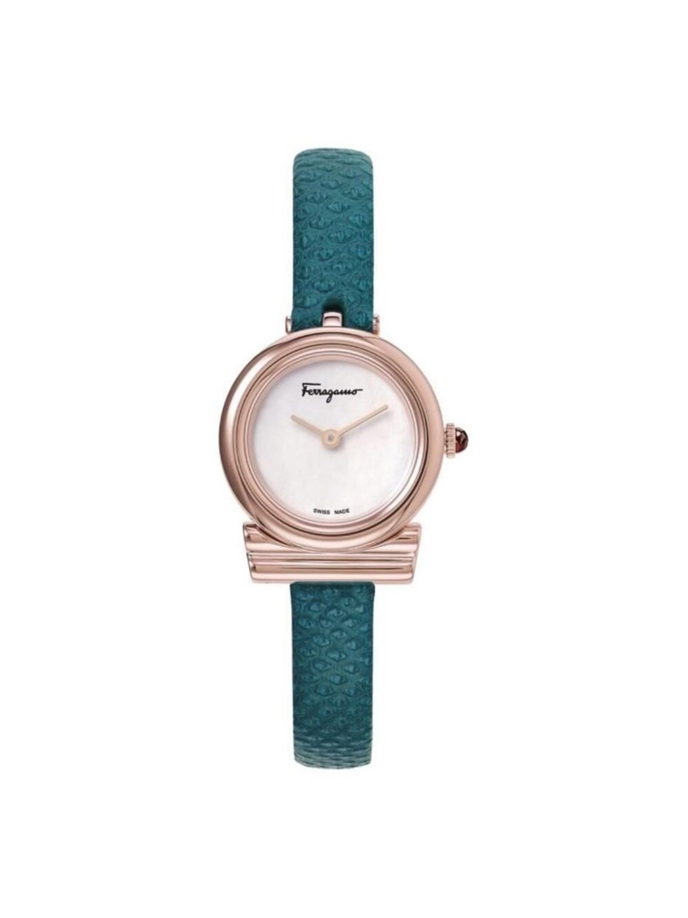 NWT Ferragamo Gancini Quartz White Mother of Pearl Dial Ladies Watch